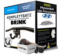 Anhängerkupplung BRINK abnehmbar für HYUNDAI i30 Fliessheck +E-Satz ABE EC 94/20