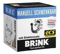 Anhängerkupplung Brink schwenkbar für VW Golf Sportsvan 14-17 mit 13polig spezi.