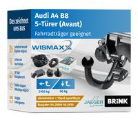Anhängerkupplung für Audi A4 B8 Avant 08-15 abnehmbar BRINK + 13-pol E-satz spez