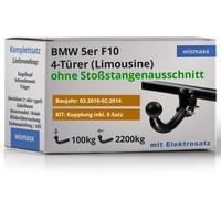 ANHÄNGERKUPPLUNG für BMW 5er F10 10-14 schwenkbar BRINK +13pol E-Satz ECS