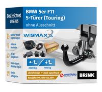 ANHÄNGERKUPPLUNG für BMW 5er F11 10-14 vert. abnehmbar BRINK +13pol E-Satz SPEZ
