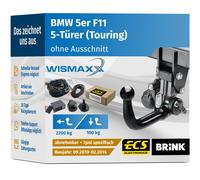 ANHÄNGERKUPPLUNG für BMW 5er F11 10-14 vert. abnehmbar BRINK +7pol E-Satz ECS