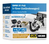 ANHÄNGERKUPPLUNG für BMW X1 F48 15-22 schwenkbar BRINK +7pol E-Satz ECS