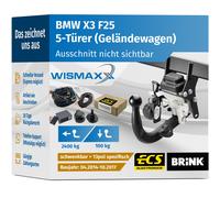 ANHÄNGERKUPPLUNG für BMW X3 F25 14-17 schwenkbar BRINK +13pol E-Satz ECS