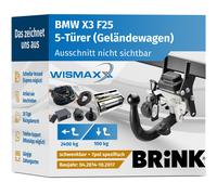 ANHÄNGERKUPPLUNG für BMW X3 F25 14-17 schwenkbar BRINK +7pol E-Satz BRINK