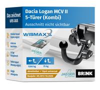 ANHÄNGERKUPPLUNG für Dacia Logan MCV II 13-20 abnehmbar BRINK +13pol E-Satz ABE
