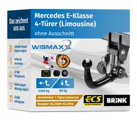 ANHÄNGERKUPPLUNG für E-Klasse W212 09-16 ver. abnehmbar BRINK +13polig ESatz ABE