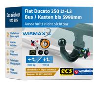 ANHÄNGERKUPPLUNG für Fiat Ducato 11-21 abnehmbar WESTFALIA +13pol ESatz ABE