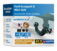 ANHÄNGERKUPPLUNG für Ford Ecosport II ab 18 abnehmbar WESTFALIA +7pol E-Satz ABE