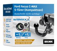 ANHÄNGERKUPPLUNG für Ford Focus C-MAX 03-10 abnehmbar BRINK +7pol E-Satz ABE