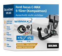 ANHÄNGERKUPPLUNG für Ford Focus C-MAX 03-10 ve. abnehmbar BRINK +13pol ESatz ABE