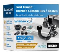 ANHÄNGERKUPPLUNG für Ford Transit/Tourneo Custom V362 13-16 abneh. BRINK +JAEGER