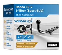 BRINK Anhängevorrichtung BMC Rückseite Kugelstange von hinten gesteckt für HONDA 401600