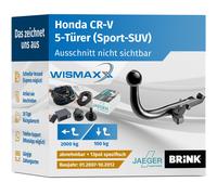 ANHÄNGERKUPPLUNG für Honda CR-V 07-12 abnehmbar BRINK +13pol E-Satz JAEGER