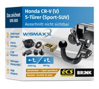 ANHÄNGERKUPPLUNG für Honda CR-V V 18-23 abnehmbar BRINK +13pol E-Satz ECS
