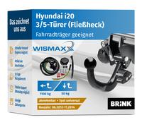 ANHÄNGERKUPPLUNG für Hyundai i20 12-14 abnehmbar BRINK +7polig E-Satz ABE