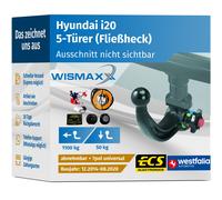 ANHÄNGERKUPPLUNG für Hyundai i20 14-20 vertikal abnehmbar WESTFALIA +7pol E-Satz