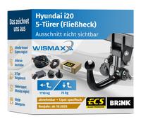 ANHÄNGERKUPPLUNG für Hyundai i20 ab 20 vert. abnehmbar BRINK +13pol E-Satz ECS