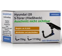 ANHÄNGERKUPPLUNG für Hyundai i20 ab 20 vert. abnehmbar BRINK +7pol E-Satz BRINK