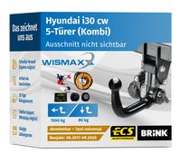 ANHÄNGERKUPPLUNG für Hyundai i30 cw 17-20 vertikal abnehmbar BRINK +7pol E-Satz