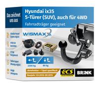 Anhängerkupplung für Hyundai ix35 10-15 abnehmbar BRINK +13pol E-Satz ECS