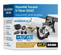ANHÄNGERKUPPLUNG für Hyundai Tucson 15-18 schwenkbar BRINK +13pol E-Satz ECS