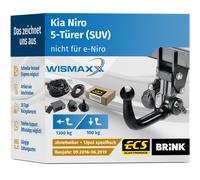 ANHÄNGERKUPPLUNG für Kia Niro 16-19 vert. abnehmbar BRINK +13pol E-Satz ECS