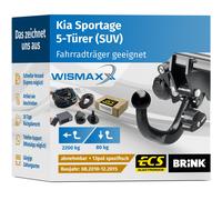 ANHÄNGERKUPPLUNG für Kia Sportage 10-15 abnehmbar BRINK +13pol E-Satz ECS