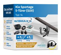 ANHÄNGERKUPPLUNG für Kia Sportage 10-15 abnehmbar GDW +13pol E-Satz JAEGER