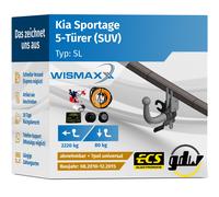 ANHÄNGERKUPPLUNG für Kia Sportage 10-15 abnehmbar GDW +7pol E-Satz ABE