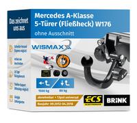 ANHÄNGERKUPPLUNG für Mercedes A-Klasse 12-15 abnehmbar BRINK +13pol E-Satz ABE