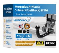 ANHÄNGERKUPPLUNG für Mercedes A-Klasse 12-18 vert. abnehmbar BRINK +7pol E-Satz