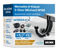 ANHÄNGERKUPPLUNG für Mercedes A-Klasse 97-04 starr BRINK +13-pol E-Satz Jaeger