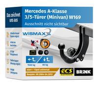 ANHÄNGERKUPPLUNG für Mercedes A-Klasse W169 04-12 starr BRINK +13pol E-Satz ABE