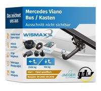 ANHÄNGERKUPPLUNG für Mercedes Viano 05-10 starr GDW +13pol E-Satz JAEGER