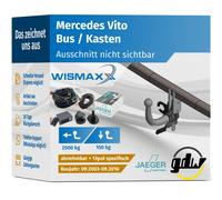 ANHÄNGERKUPPLUNG für Mercedes Vito 05-10 abnehmbar GDW +13pol E-Satz JAEGER