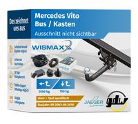 ANHÄNGERKUPPLUNG für Mercedes Vito 05-10 starr GDW +7pol E-Satz JAEGER