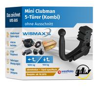 ANHÄNGERKUPPLUNG für Mini Clubman ab 15 vert. abnehmbar GDW +13pol E-Satz SPEZ