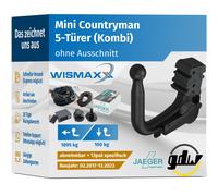 ANHÄNGERKUPPLUNG für Mini Countryman 17-23 v. abnehmbar GDW +13pol E-Satz JAEGER