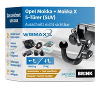 ANHÄNGERKUPPLUNG für Mokka + Mokka X 12-20 abnehmbar BRINK +7pol E-Satz JAEGER
