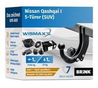 ANHÄNGERKUPPLUNG für Nissan Qashqai I 07-14 starr BRINK +13pol E-Satz Erich J