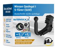 ANHÄNGERKUPPLUNG für Nissan Qashqai I 07-14 ve. abnehmbar GDW +7polig E-Satz ABE