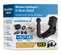 ANHÄNGERKUPPLUNG für Nissan Qashqai I 07-14 ver. abnehmbar GDW +13pol E-Satz ECS