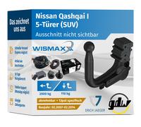 ANHÄNGERKUPPLUNG für Nissan Qashqai I 07-14 ver. abnehmbar GDW +13pol ES Erich J