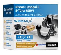ANHÄNGERKUPPLUNG für Nissan Qashqai II 14-18 abnehmbar BRINK +13pol E-Satz SPEZ
