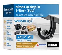 ANHÄNGERKUPPLUNG für Nissan Qashqai II 14-18 starr BRINK +13pol E-Satz SPEZ