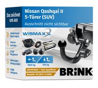 ANHÄNGERKUPPLUNG für Nissan Qashqai II 14-19 abnehmbar BRINK +7pol E-Satz BRINK