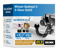ANHÄNGERKUPPLUNG für Nissan Qashqai II 19-21 abnehmbar BRINK +7pol E-Satz ABE