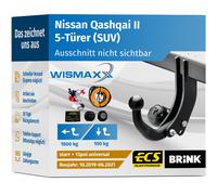 ANHÄNGERKUPPLUNG für Nissan Qashqai II 19-21 starr BRINK +13pol E-Satz ABE