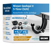 ANHÄNGERKUPPLUNG für Nissan Qashqai II 19-21 starr BRINK +13pol E-Satz JAEGER
